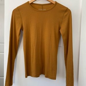 Everlane S Pima Micro-Rib Long Sleeve Tee